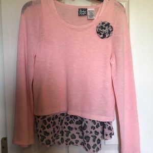 Girls pink sweater with camisole